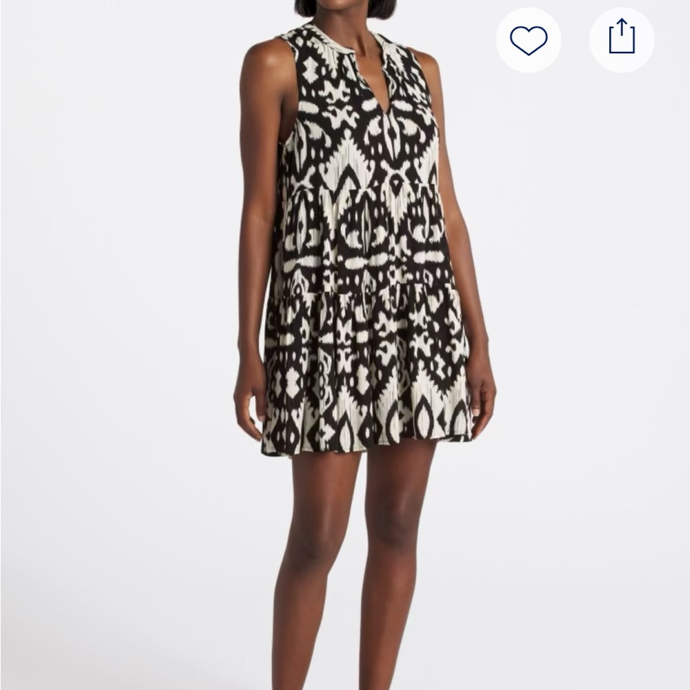 Steve Madden Black and White Halter Mini Sundress